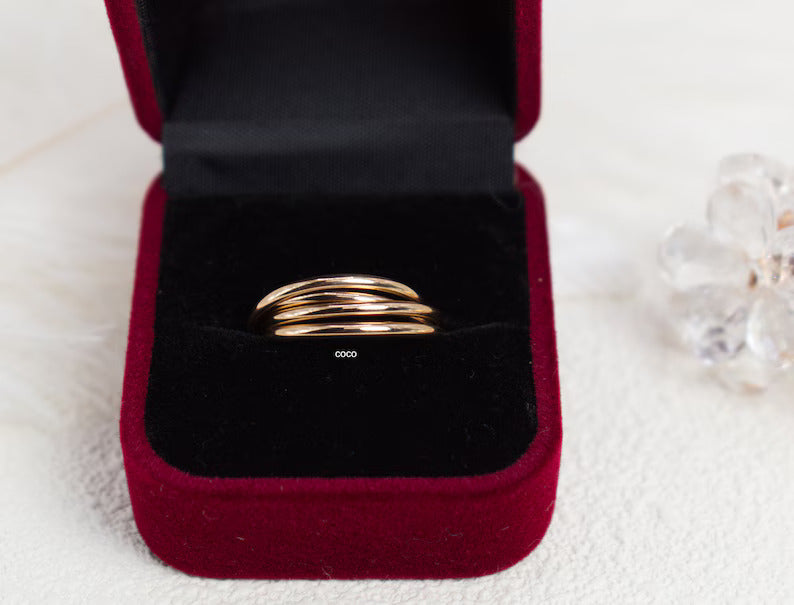 Fidget Ring for Women -Meditation Ring Spinner of 4 -Elegant Set Of Interlocking Ring -fidget ring Available In Gold- Meditation Ring