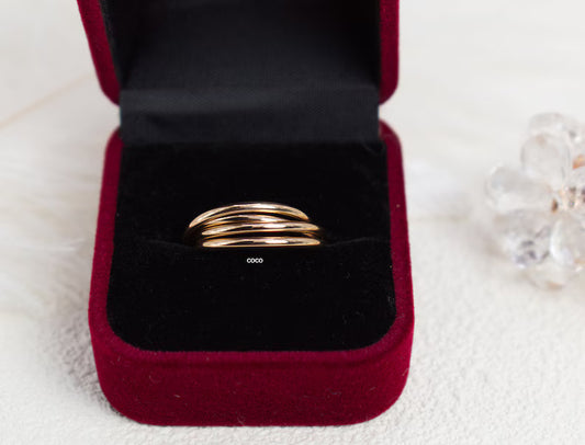 Fidget Ring for Women -Meditation Ring Spinner of 4 -Elegant Set Of Interlocking Ring -fidget ring Available In Gold- Meditation Ring