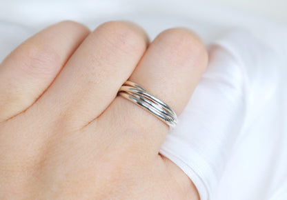 Fidget Ring for Women -Meditation Ring Spinner of 4 -Elegant Set Of Interlocking Ring -fidget ring Available In Gold- Meditation Ring