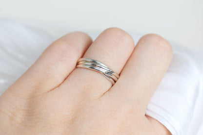 Fidget Ring for Women -Meditation Ring Spinner of 4 -Elegant Set Of Interlocking Ring -fidget ring Available In Gold- Meditation Ring