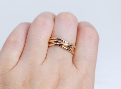 Fidget Ring for Women -Meditation Ring Spinner of 4 -Elegant Set Of Interlocking Ring -fidget ring Available In Gold- Meditation Ring