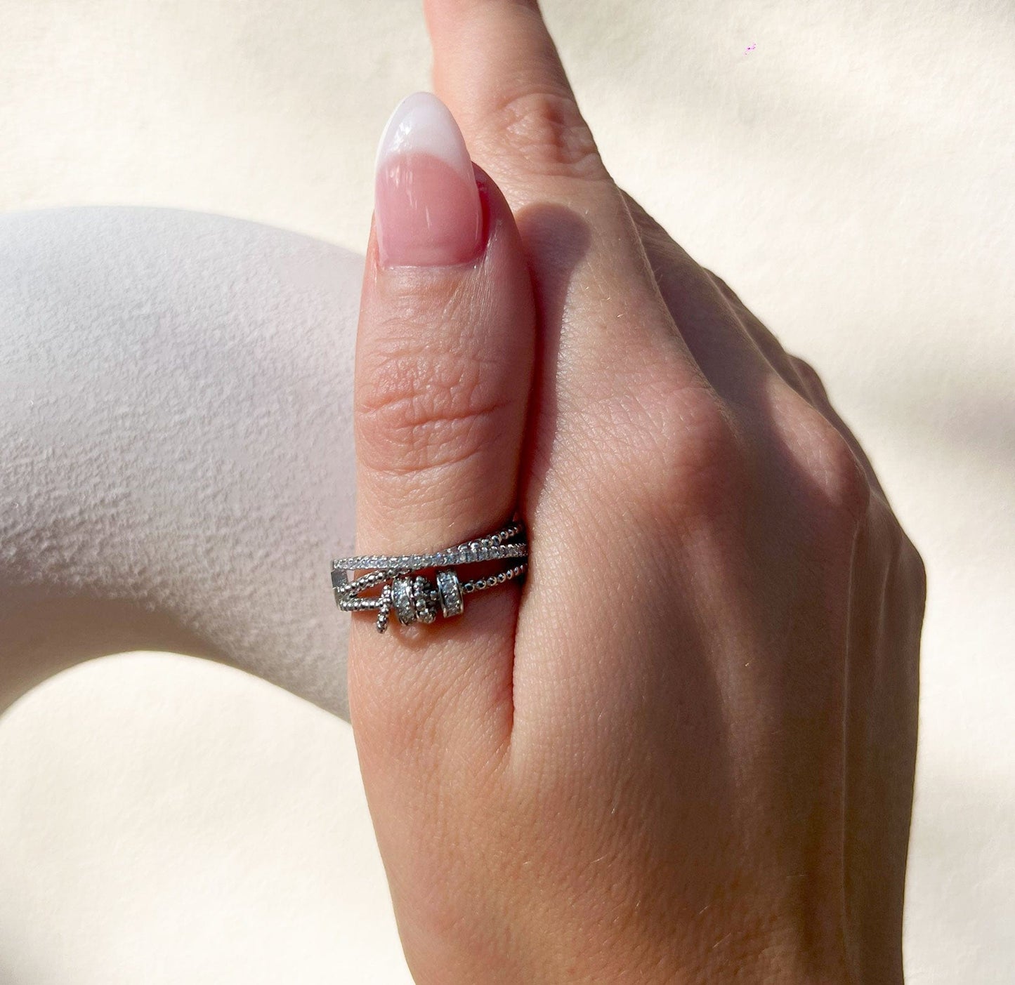925 Sterling Silver Serenity Sliding Worry Ring